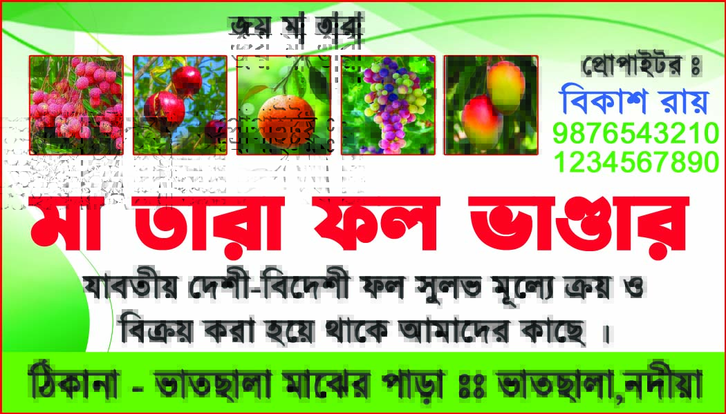 High Quality Fruit Shop Visiting Card Design Bangla (Graphixigo) - Visiting Card template