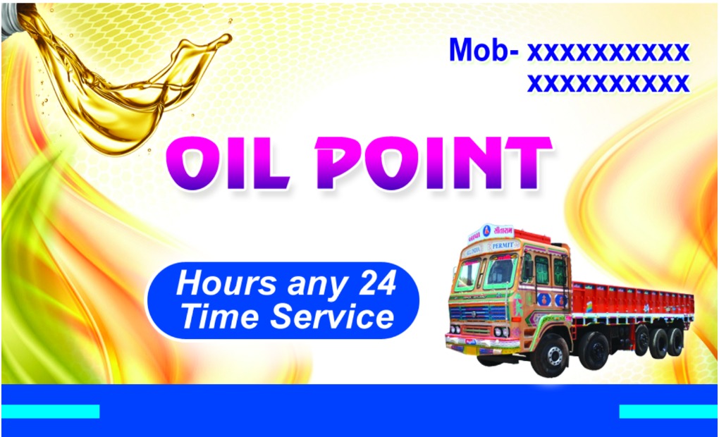 Oil Point 24 Hours Service Visiting Card Design – RGC-0017 - Visiting Card template