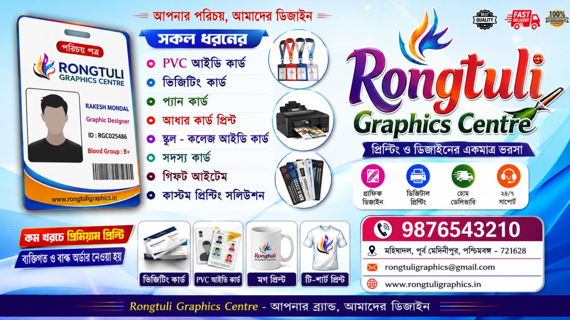 PVC Cover Id Card Holder Design PSD File Bengali New 2026 - Preview Image 2